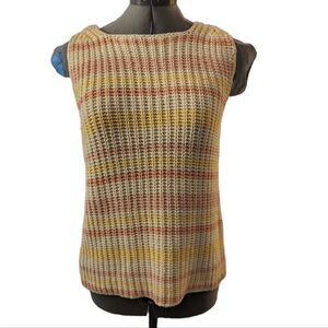 Vintage Liz Claiborne Lizsport pastel striped chunky knit‎ sleeveless sweater